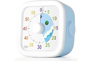 HOTUT Timer Visivo per Bambini, Timer Visivo Bambini da 60 Minuti, Desktop Strumento di Gestione del Tempo,Conto alla Visivo per Cucina, Sala da Pranzo, Riunioni (Razzo Blu)