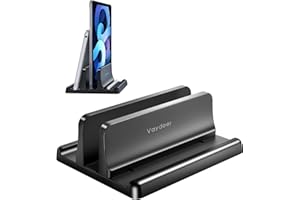 VAYDEER Soporte portatil, Ajustable Vertical Soporte para portatil, Soporte portátil 3 en 1 Que Ahorra Espacio Compatible para MacBook, Notebook, iPad, computadoras portátiles 17.3 Pulgadas - Negro