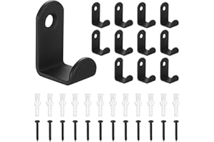 QJKEJI 12 Pcs Crochet Porte Manteau Mural Noir, Patères Porte Manteaux, Patere Murale Noir, Patere Porte Manteau, Patère Murale pour Maison, Salle de Bain, Cuisine, Vêtements, Serviettes, Clés, Sacs