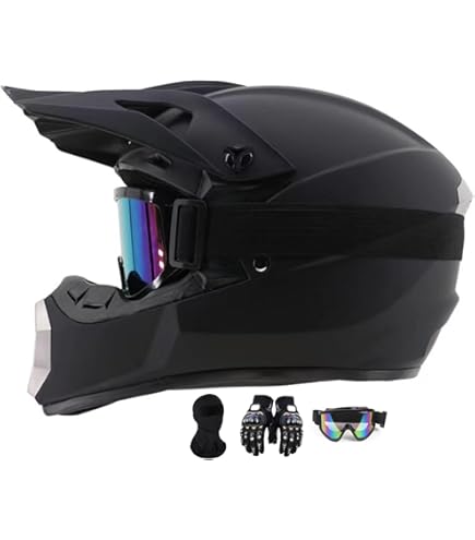 Motocross Helm Set Mit Brille & Handschuhen - ATV Dirtbike Integralhelm