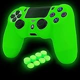 HLRAO Custodia Fluorescenza Glow in dark silicone Cover Compatibile per PS4/Slim/Pro Wireless/Wired Gamepad Controller con Pr