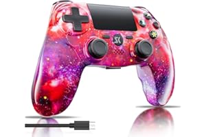 MUZELI Mando para PS4 Inalámbrico Controlador Multiplataforma compatible con Playstation 4/Pro/Slim/PC con Doble Vibración/Sensor de Movimiento de 6 ejes/Conector de Audio de 3,5 mm/Panel Táctil Sensible