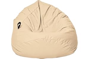 MB MILLINDABAG MILLINDABAG Kastanie Tropfenform Sitzsack für Kinder Jugendliche und Erwachsene Beanbag Kissen Indoor & Outdoor Gaminggeignet bereits gefüllt Sitzkissen Bodenkissen (Beige, XL-Durchmesser 77 cm)