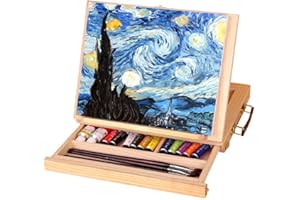 Chevalet Pliable, Églable Artiste Chevalet Peinture Portable Table Chevalet Boîte Avec Tiroir 27×7×35.5cm Boîte À Croquis De Table Réglable Pour Débutants Étudiants Artistes