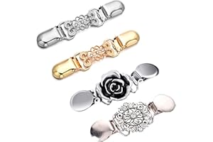 TADPOLEZ 4 Piezas Clips De Suéter De Chal,Vintage Mujer Cardigan Clip Bufanda Suéter Clips Broche De Cárdigan Mujer Clip Para Cuello De Cárdigan Para Ropa Blusa Cárdigan Vestidos Chal Chaqueta