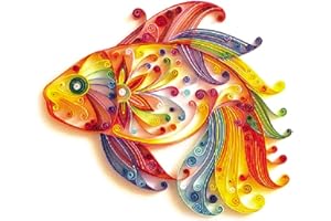 Dasfie DIY Quilling Papier Malerei Kit, Koi Fisch Design mit Papier Quilling Streifen Werkzeuge, Papier Quilling Set für Erwachsene Anfänger, DIY handgemachte Kunst Handwerk Dekoration