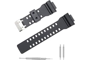 ENET Correa de repuesto para reloj de pulsera, color negro esmerilado, correa de reloj de pulsera con cierre impermeable