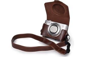 kinokoo Canon SX740 Hülle, PU Leder Kameratasche mit Riemen für Canon PowerShot SX720 HS SX730 HS und SX740 HS （Kaffee）