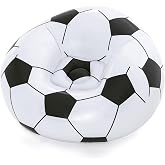 Bestway Up In &amp; Over Beanless futbol topu koltuğu, 114 x 112 x 66 cm, futbol hava koltuğu, siyah/beyaz