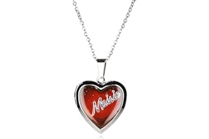 M to P Girls Personalised Name Heart Shaped Mood Locket Pendant Kids Necklace
