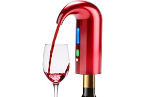 JOQINEER Aérateur de vin électrique, décanteur de vin portable à une touche et pompe de distribution de vin pour vin rouge et blanc Distributeur automatique d'oxydant de vin multi-intelligent
