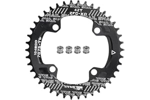 FOMTOR 104 BCD Chainring (30-52T) 7-12 Speed Compatible CNC 7075 Aluminum Narrow Wide Tooth Round Oval Chainrings for MTB/Road Bike Ebike Chainwheel Black/Red