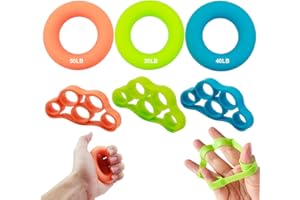 TIRYNS 6 Piezas Fortalecedor de Agarre de Mano, Ejercitador de Antebrazo Dedos Fortalecedores Silicona Bandas de Resistencia Entrenador de Fuerza de Agarre para Entrenamiento Muscular Alivio del Estrés