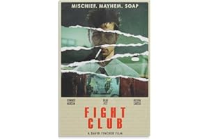 HAPPOW Póster de película vintage, póster de club de lucha, lienzo decorativo, decoración de pared para el hogar, dormitorio, pósteres, 20 x 30 pulgadas (50 x 75 cm)