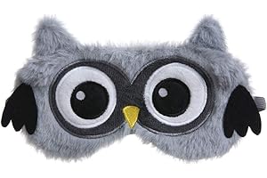 Dodheah Antifaz para Dormir para Niñas Unicornio Máscara de Sueño Suave Sombra para Dormir para Mujeres y Niñas Viajar Descansar Búho Gris