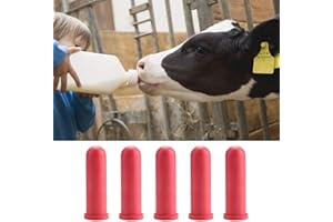 ZERODIS 5PCS Capezzolo per latte per alimentazione di animali da fattoria, tettarelle per vitelli, tettarella per vitelli capezzoli per alimentatore per latte in gomma da 10 cm per lettino