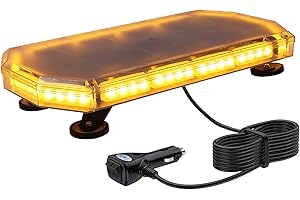 ‎JUSTECH Justech 56LEDs Auto Notfall-Warnleuchte 16 Blitzmodi Wiederherstellungs Bernstein Gefahrenblitz Baken IP56 mit Digitalem Anzeige-Steuerungsschalter für 12V 24V Auto Fahrzeug LKW Anhänger