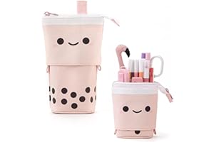 BECHOICEN Cute Pencil Case for Girls Adjustable Pink Pencil Case for Students Canvas Cosmetic Bags Small for Office Supplies. (Pink, 1pcs)