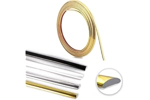 WZERHO 8M x 8MM x 3MM Silver Tile Trims and Edgings,Tile Edging Trim,Ceiling Tiles Self Adhesive,Self Adhesive Trim,Moulding Trim,Beading For Wall Panelling (dxp-Silver 8m)