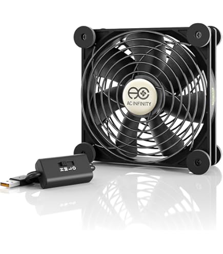 Buy AC Infinity AIRCOM S7, Quiet Cooling Blower Fan System 12' For Receivers, Amps, DVR, AV Cabinet Components Online