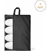 Microcase &Ccedil;ok Ama&ccedil;lı Şeffaf Pencereli Ayakkabı D&uuml;zenleyici Seyahat &Ccedil;antası Hur&ccedil; 50x40 CM 5 Adet AL5502