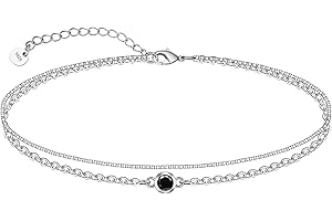 CHIC & ARTSY 925 Sterling Silver Ankle Bracelet Multilayer Anklets for Women Satellite/Star/Cross/Circle/Teardrop/Oval/Layered Anklet Beach Jewelry 9 to 10 inch Flexible Fit Anklets