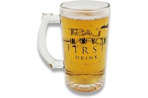 Mad Monkey Divertente bicchiere da birra con iscrizione - Bicchiere da birra First Drink - Last Drink