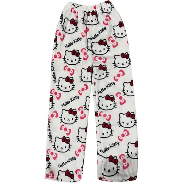 Pantalon Pyjama Femme Flanelle Hello Kitty - Chaud, Doux, Design Kawaii