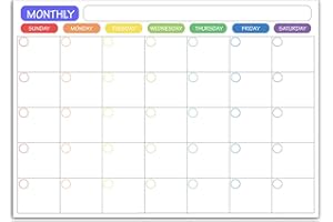 ‎AMSAMOTION AMSAMOTION Magnetischer Wochenplaner,Whiteboard für den Kühlschrank, Magnet Tafel für Organisation, Menüplanung und Einkaufsliste - inkl. 4 Marker & Radierer (Magnetischer Monatlich)