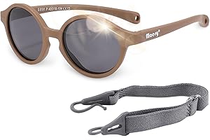 Maesy Occhiali da Sole per Bambina, 0-2 Anni, Protezione Polarizzata UV400, Montatura Flessibile e Pieghevole, Cinturino Elastico Regolabile, Occhiali da Sole Sicuri e Comodi per Bambino, Noah
