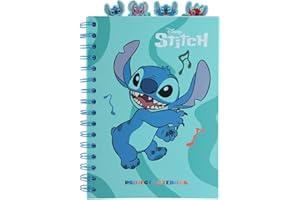 Grupo Erik Libreta Stitch con separadores - Cuaderno A5 punteado | Cuaderno apuntes : Libreta A5 Anillas : Tapa blanda 160 págs