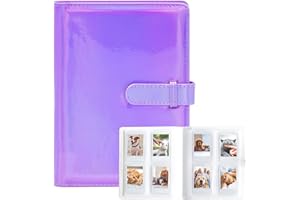 AMIMY 128 Taschen Fotoalbum für Fujifilm Instax Mini LiPlay 11 12 9 8+ 8 7S Sofortbildkamera/Mini LINK2 Drucker, für Polaroid SnapTouch PIC-300 Z2300 Mint Zip Sofortbildkamera Drucker (Nebula Purple)
