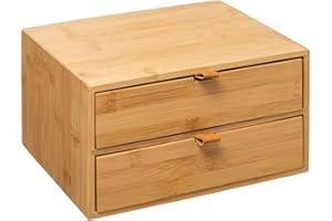 5 FIVE SIMPLY SMART 5five - boîte 2 tiroirs bambou lanières cuir