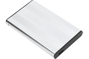 Annadue 2.5 2TB Caja de Disco Duro Externo Portátil, Caja de Disco Duro HDD/SSD Portátil USB2.0, para Computadoras Portátiles/OS X Almacenamiento de Datos Externo, Plug and Play (Plata)
