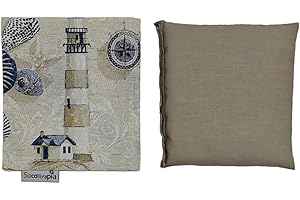 Saco Térmico de Semillas para Microondas - 15 x 15 cm - Doble Uso Frío o Calor - Alivio Natural para Cólicos y Dolor Muscular - Relleno de Trigo y Lavanda - Estampado Marinero - SACOTERAPIA