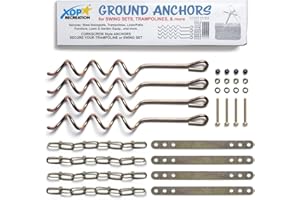 XDP RECREATION 70113 Swing Set, Trampoline, & Patio Furniture Metal Ground Anchor Kit Hardware,Bronze