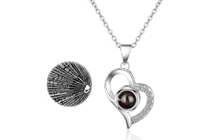 BEYEQCEZ 1 Pieza Collar Pareja, Colgante de Proyección Collar te Quiero 100 Idiomas, Collares de Memoria de Amor Collares de Clavícula Collar de Colgantes de Proyección en 100 Idiomas I Love You