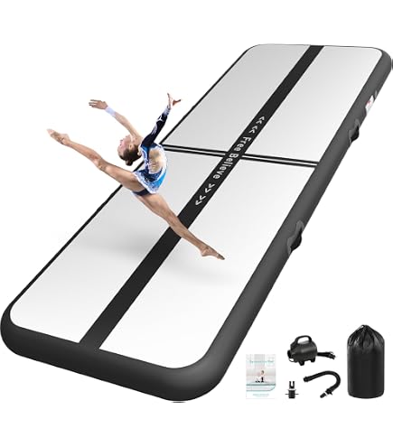 FBSPORT Tapis De Gymnastique Gonflable – 120x75 Cm, PVC 0,9 Mm, Pompe électrique Incluse, Multi-sports (gym, Yoga, Parkour)
