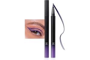 EONFAVE Metallic Glitzer Eyeliner, Lila Diamond Flüssiger Eyeliner, Glitter Liquid Eyelinerstift Wasserfest & Wischfest, Purple Metallischer Eye Liner, Hochpigmentiert Kajalstift für Gesicht Körper