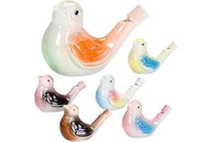 Sifflet Oiseau,Minging 6 Pièces Appeau Oiseaux Jouet Musical Enfant Sifflet à Eau D'Oiseau Gazouillant En Forme d'Oiseau Sifflet Oiseaux Eau Sifflets En Céramique Pour Oiseaux Sifflet Enfant