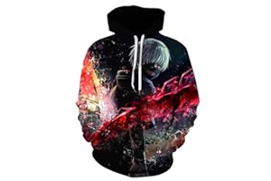 Leezeshaw Unisex Hoodies 3D Goku Super Saiyan Print Pullover Hoodie Sweatshirt with Kangaroo Pocket