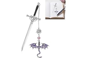 GERHUA Dragon Bookmark,Gothic Dragon Book Marker,Fourth Wing Bookmark,Boo/kmark with Vintage Tassel Pendant,Vintage Bookm/ark,Fantasy Bookm/ark for Readers, Book Marks for Adults(Purple)