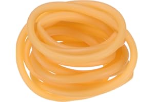 M METERXITY Natural Latex Rubber Tubing, 1/8" [3mm] ID x 5/16" [8mm] OD 13ft Length Latex Hose Tube for Home/Laboratory/Sporting, Highly Elastic Band Tubes [Yellow]