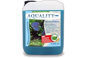 AQUALITY AQUARISTIK & GARTENTEICH AQUALITY Aquarium Wasseraufbereiter (Macht aus Leitungswasser naturgerechtes Aquariumwasser - Schützt Ihre Fische - Ideal bei Neueinrichtung und Wasserwechsel), Inhalt:5 Liter