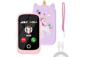 Alutoria Smartphone per Bambini, Cellulare Giocattolo Fiabe Audiolibri Telefono Console Portatili, Giocattoli Elettronici Educativi, Regalo di Compleanno per Bambini, Rosa