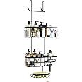 Kegii Shower Caddy Hanging - Shower Shelf Hanging Over Door Shower Rack, Bathroom Shower Storage Organiser with Soap Holder, No Drill Shower Shelf, Black Bathroom Storage Accessories