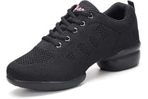 CERYTHRINA Zapatillas de Deporte Jazz para Mujeres Zapatos de entrenamiento de Danza de Danza de Caminar Deportiva de Zumba Athletic con Cordones de Malla de Cojín de Aire Fitness Mujer Sneakers