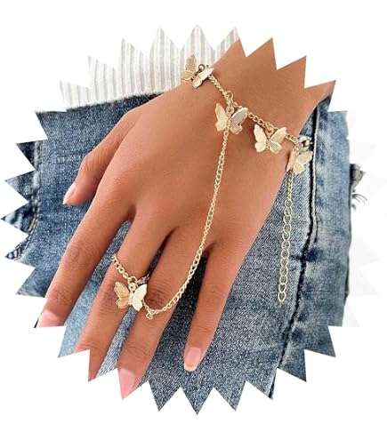 Bracciale Da Mano Boho Con Anello E Catena - Gioiello Donna Argento Con Perla Artificiale, Regolabile - 2