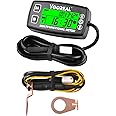YOOREAL Engine Temperature Gauge Digital Hour Meter Tachometer,RPM/Temp Alert,Backlit Display Waterproof IP67 for Scooter Bike Motorcycle Lawn Tractor Generator Dump Truck etc