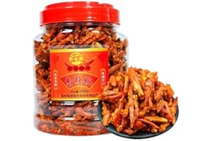 WASAILUO Spicy crisp chili 250g/can, hot and spicy online hot and spicy strips, hot and casual snacks,crisp and spicy fried chili, condiments, dried chili, Guizhou specialty,Latiao,side dishes (1 can)